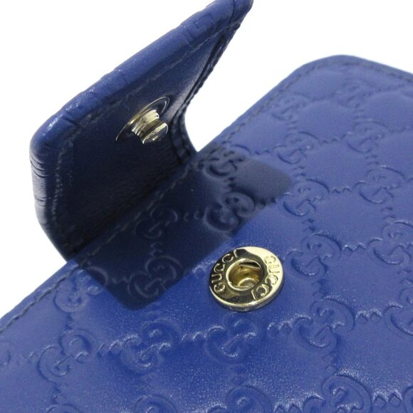 GUCCI Micro Guccissima Blue Leather Bifold Wallet 220-081025 - Picture 9 of 10
